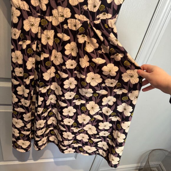 Seasalt Cornwall Riviera II Dress Size US 8 Organic Cotton Black Purple Floral - Picture 7 of 15